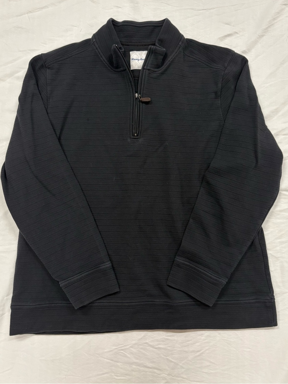 Tommy Bahama Men’s Long Sleeve Pullover 1/4 Zip Shirt Black Size XLT